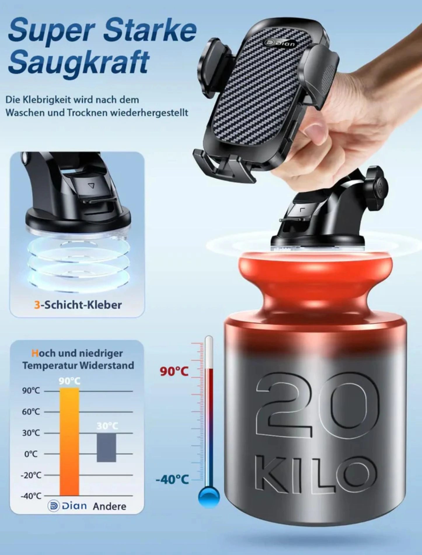 Auto Handyhalterung Saugnapf