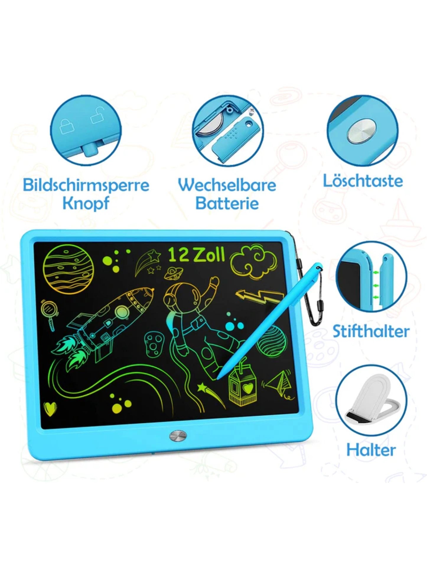 DIAN LCD Schreibtafel 12 Zoll Bunten Schrift Für Kinder